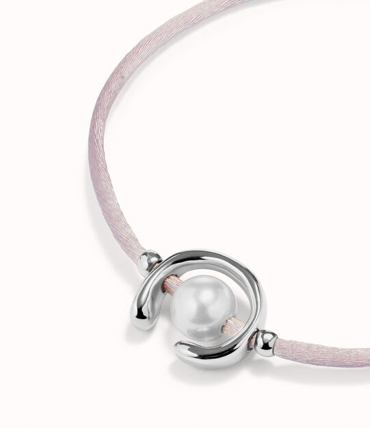 Bracciale in filo lilla con perla shell assortimento placcato argento Sterling.